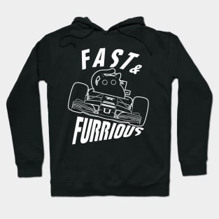 Funny FURRurious car driving Black Cat Hoodie